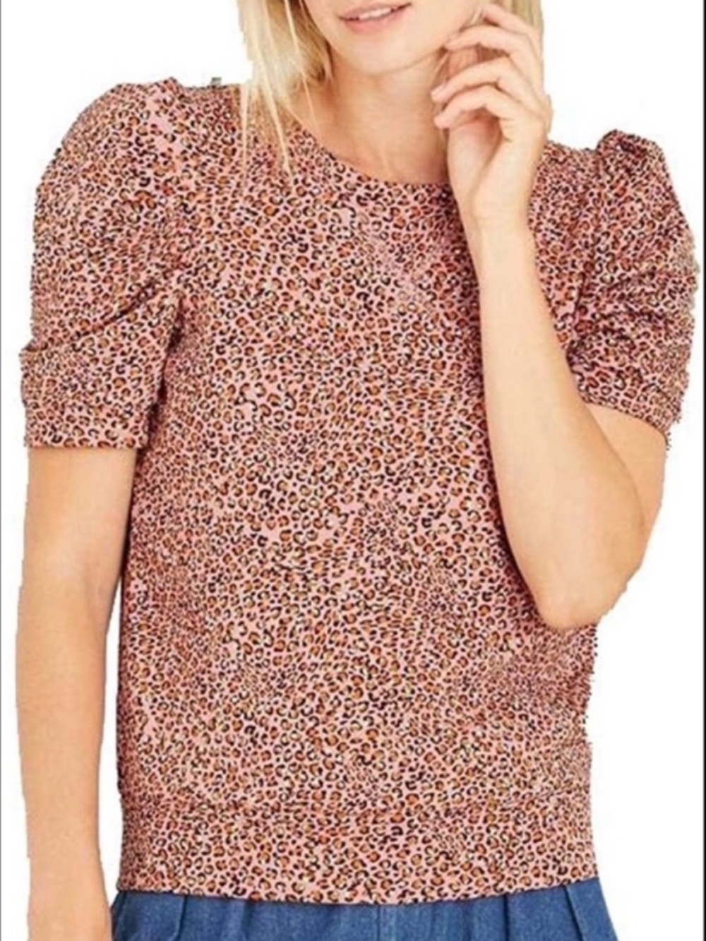 Who What Wear Animal Print Puff Sleeve